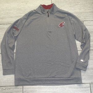 Washington State Cougars Sweater 1/4 Zip Gray NCAA WSU Champion WAZZU Mens